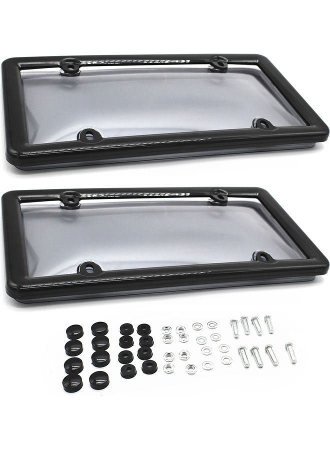 NIBEMINENT 2-Piece License Plate Shield Cover And Frame  - Image 1