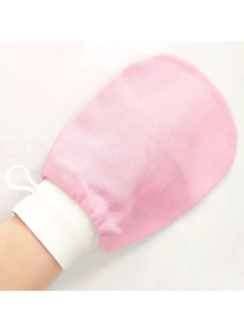Korean Loofah for Cleaning Skin and Exfoliating skin Viscose Shower Glove for Making Moroccan Bath at Home scrub Pink  - Image 1