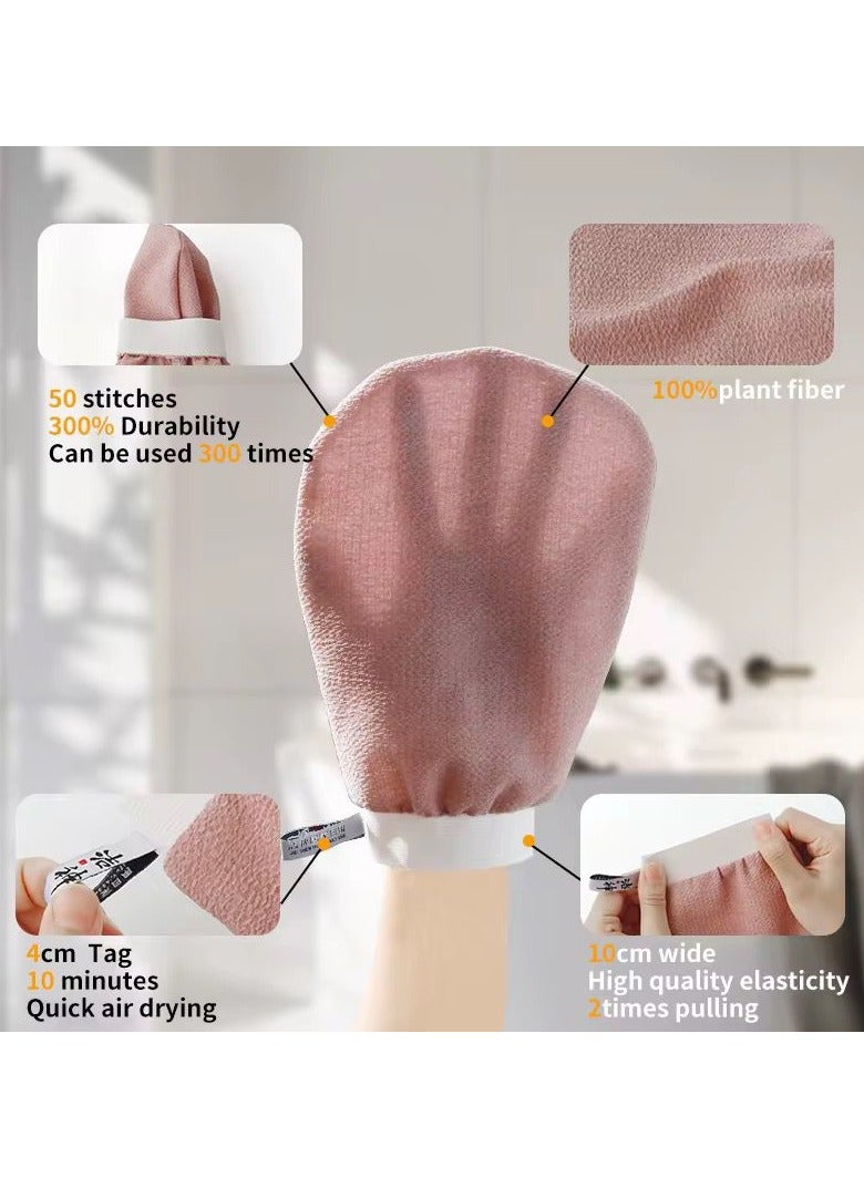 Korean Loofah for Cleaning Skin and Exfoliating skin Viscose Shower Glove for Making Moroccan Bath at Home scrub Pink  - Image 3