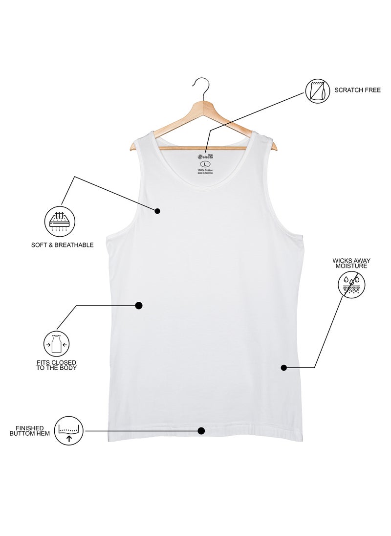 Selecta Now - Men's Vest 100% Combed Cotton Sleeveless Vest Breathable Soft & Comfortable Pack of 3 Undershirt Vests - Image 1