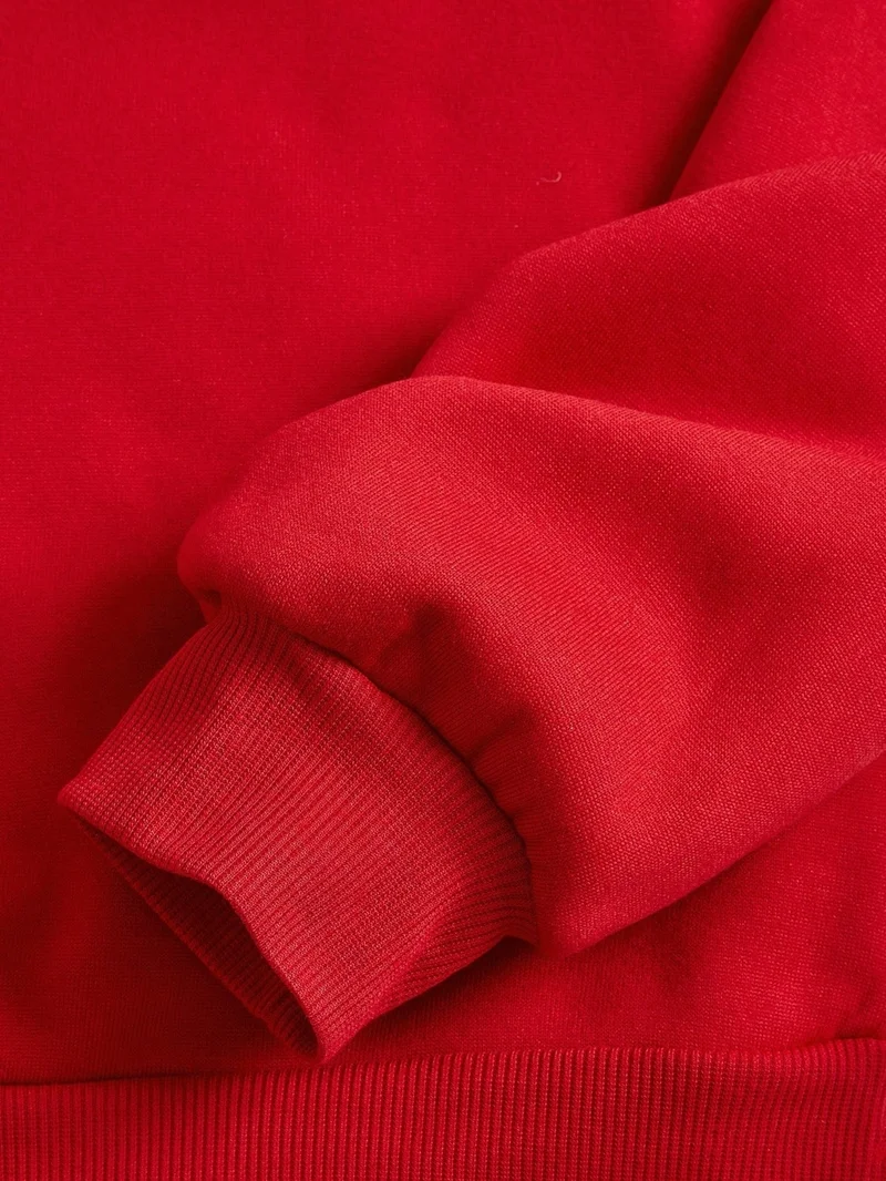 دوغ فش Women's Red Valentine Day Sweatshirt Heart Long Sleeve Crew Neck Oversize