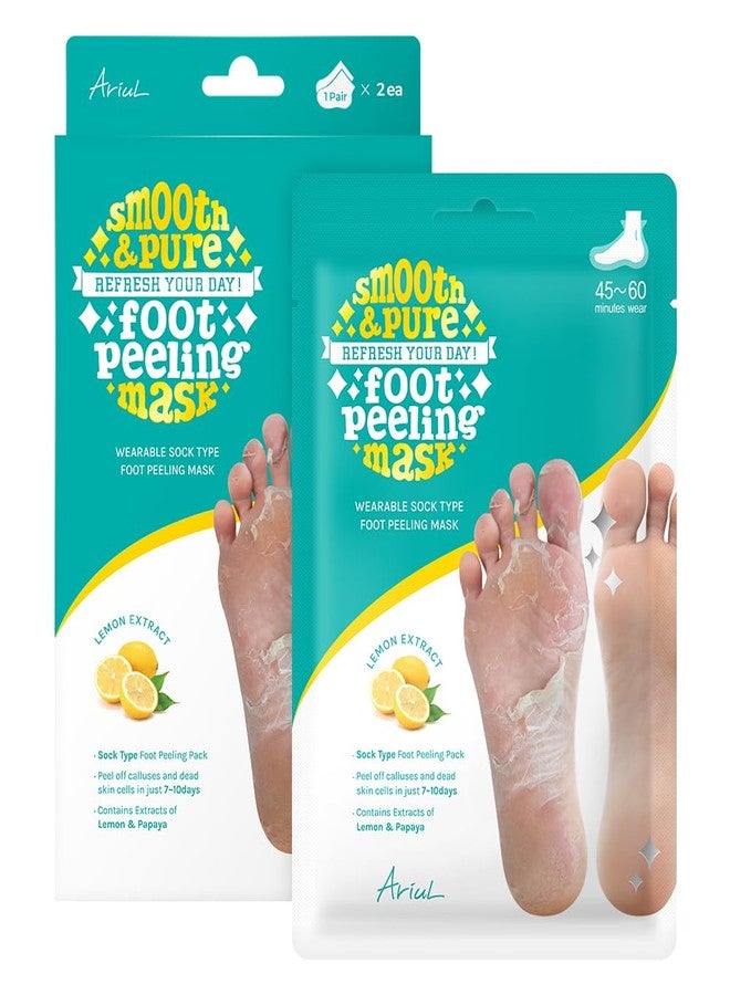 Ariul Smooth & Pure Foot Peeling Mask, Exfoliating Peeling mask, Korean Skin Care, 2 Pairs (Lemon&Papaya) - Image 1
