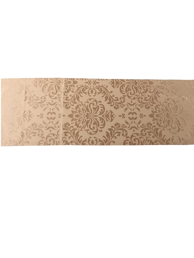 Home - The Best is for You Cotton Table Runner with Woven Damask Design (Gold, 13X60 Inch) - Pack of 1 - Image 3