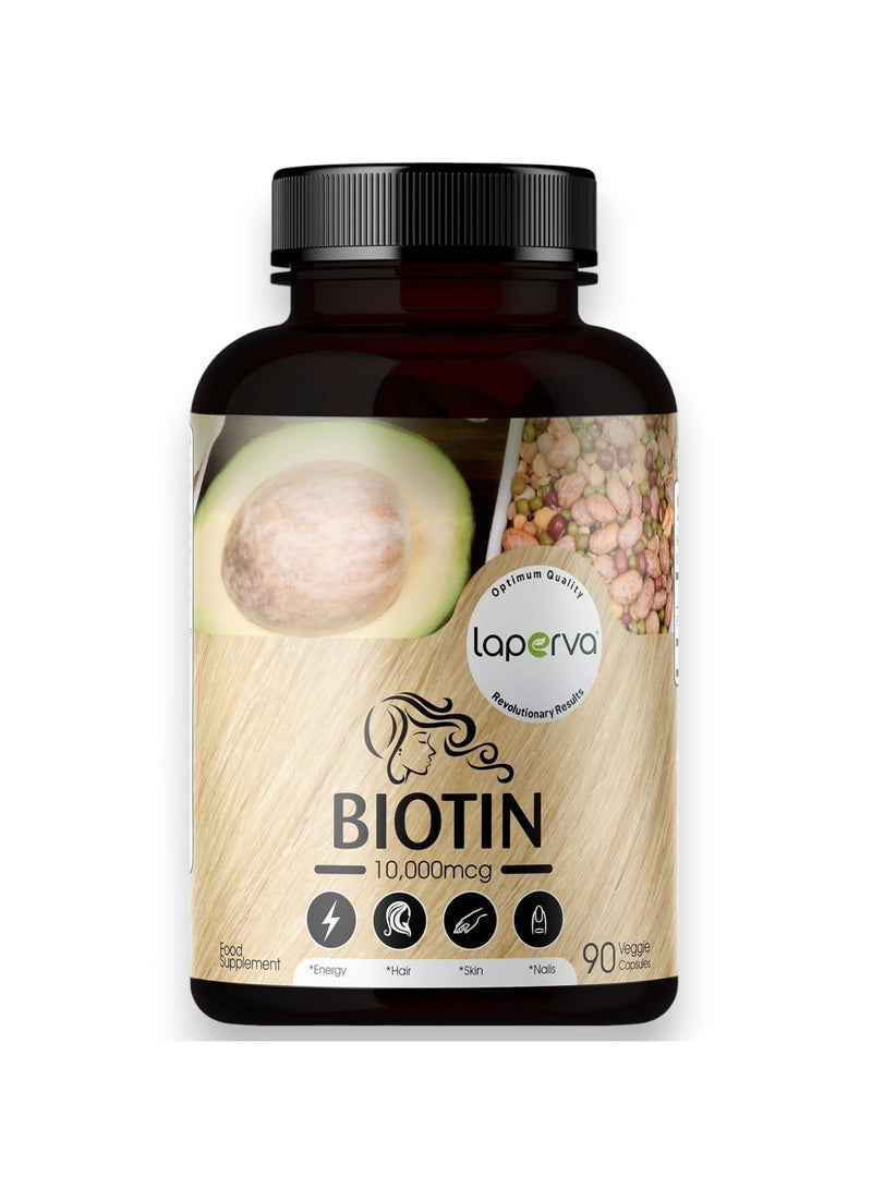 Laperva Biotin, 10,000mcg, 90 Veggie Capsules, 90 Servings
