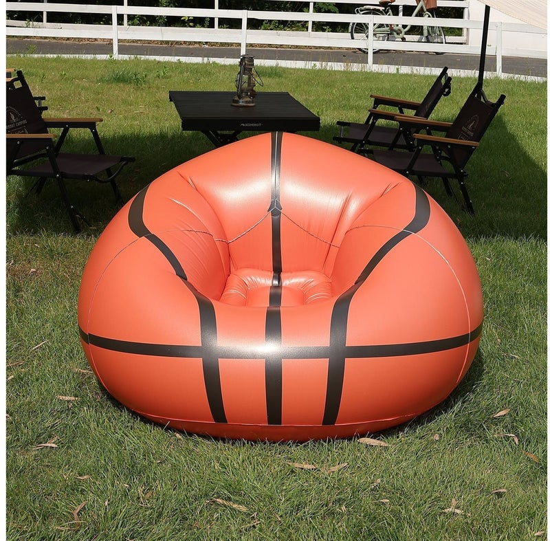 Inflatable Basketball Sofa with Air Pump, Lazy Single Sofa for Beach ,Single Outdoor Portable Inflatable Sofa - Image 3