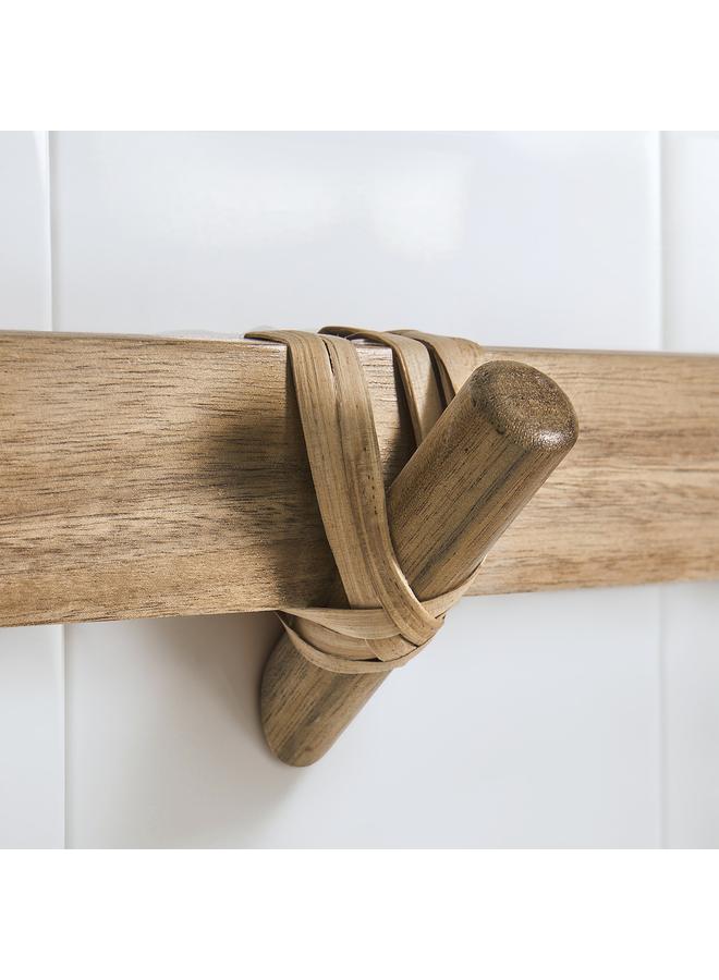 erorex Hook rack, acacia/rattan - Image 2