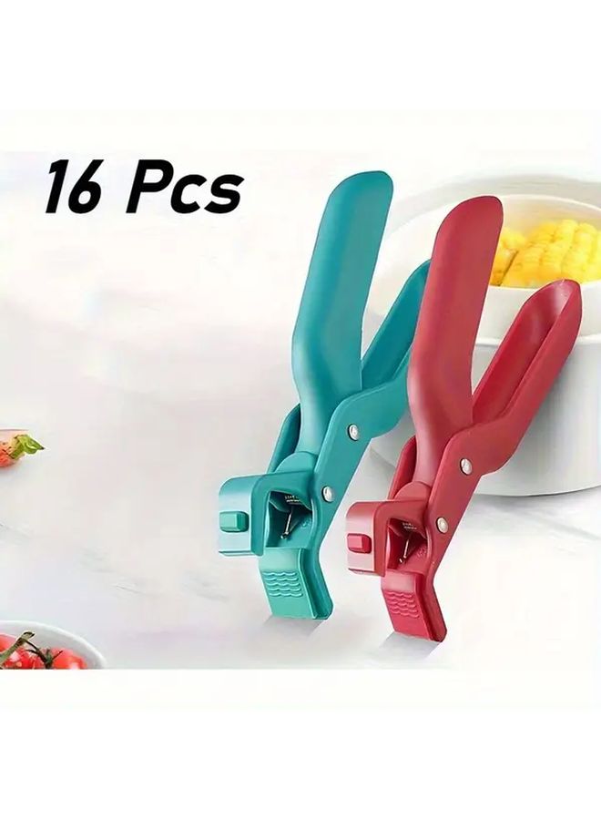16 Pack Anti Scald Bowl Holder Clips Heat Resistant Tongs For Kitchen Bowls Pans Oven Dishes Hot Dish Handling Cooking Easygrip Handles Practical Design Sturdy Construction Nonslip Grip Baking Tools Home Cooks Food Service - Image 1