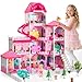 Doloowee DIY Dolls House for Girls  4Level 10Room Villa with 2 Dolls 4 Dogs  Rich Accessories DollsHouse Toys for Kids 48 Years Old - Image 2