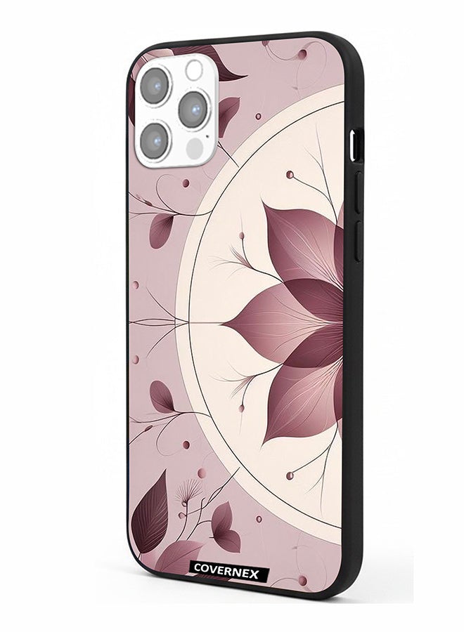 Covernex Apple iPhone 12 Pro Protective Case Cover Printed Featuring Abstract Lotus Leaf - Image 1
