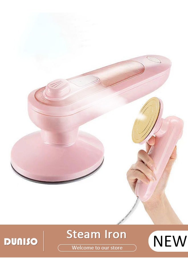 DUNISO Portable Steam Iron with Heat Insulation Pad and Measuring Cup, Travel Steamer Iron, 2-in-1 Dry and Wet Steam Iron for Clothes,  Handheld Mini Iron, Garment Steamer for Home, Travel, Dorm, Gifts, School, Office, Home Essential  - Image 1