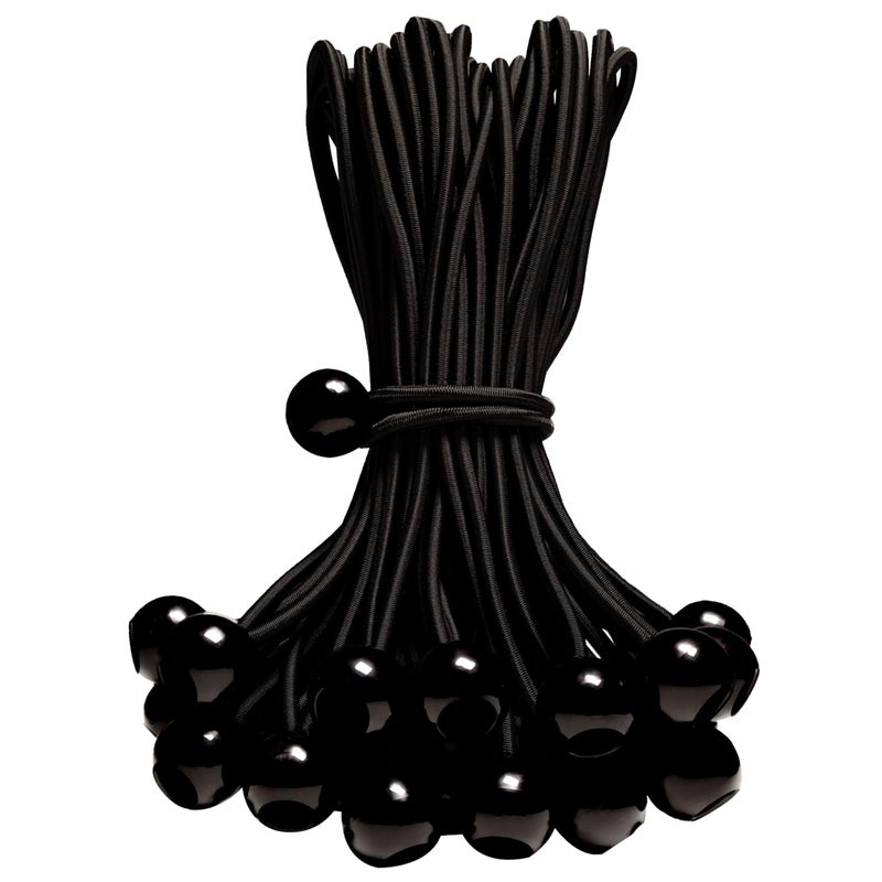 Yelier 50-Piece YELIER Ball Bungee Cord (Black, 4"), UV Resistant, Antioxidant, Secure Tie Down - Image 1