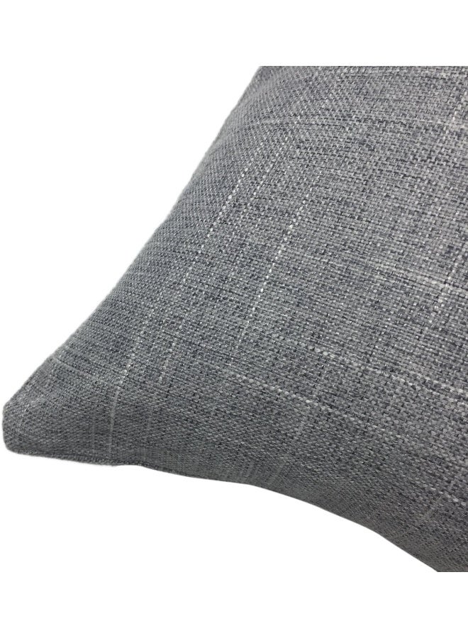 YOUR SMILE YOUR SMILE Solid Color Oblong Rectangle Decorative Cotton Linen Throw Pillow Case Cushion Cover Pillowcase for Couch Sofa Bed12 x 20 InchesGrey  - Image 3