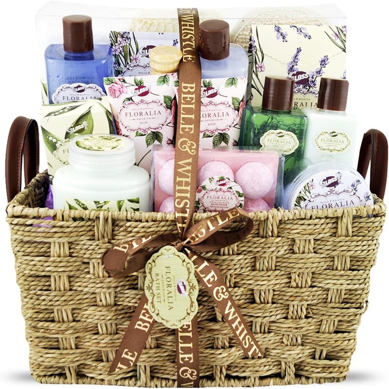 Gloss Gift Box Premium Bath Set Floralia Collection Scent Lavender Green Tea and Rose 21pcs Gift box Christmas gift gift for woman