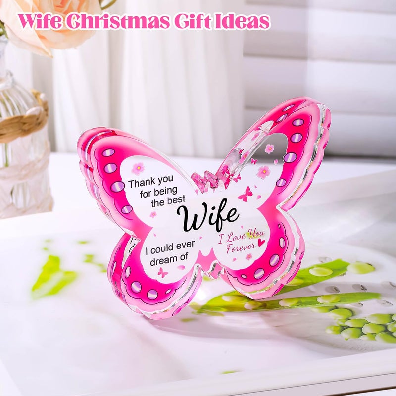 ilifemate Gifts for Wife  Wife Birthday Christmas Gift Ideas - Acrylic Butterfly Plaque Wife Gift 4.33 ? 3.26 ? 0.47 inch  To My Wife Valentines Day Thanksgiving Anniversary Christmas Birthday Gifts for Wife - Image 4