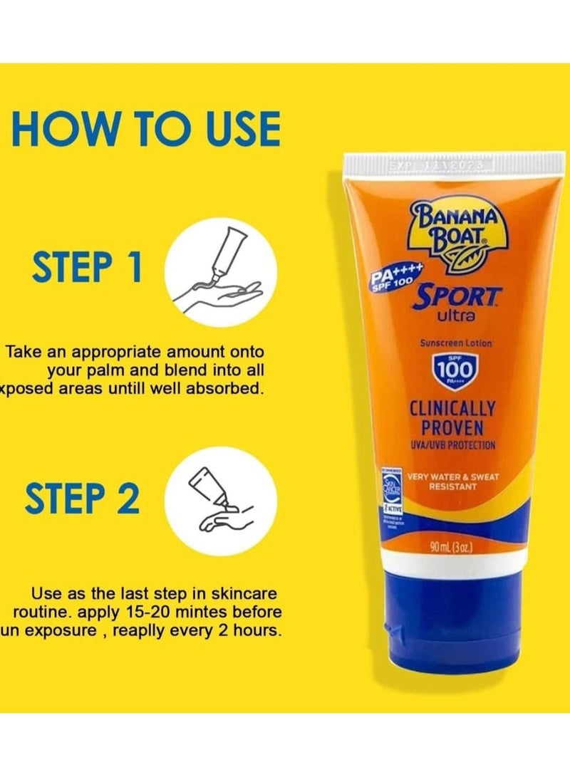 BANANA BOAT Banana Boat Ultra Sport SPF100 90ml | UVA/UVB protection | Sunscreen Lotion  - Image 2