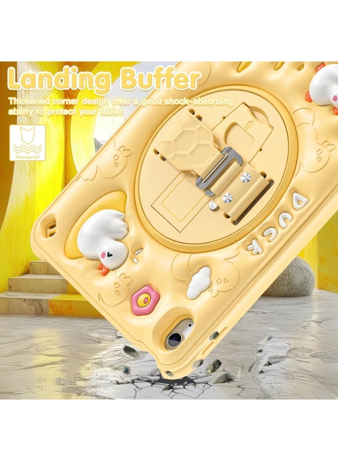 عام غلاف أطفال لجهاز آيباد من الجيل العاشر، حجم 10.9 بوصة، عام 2022، من السيليكون الناعم، مع لوحات كارتونية لطيفة، حزام كتف مع حامل دائري قابل للدوران وحزام يد، غلاف كوالي 3D مناسب للنساء والفتيات والفتيان والمراهقين. - Image 3