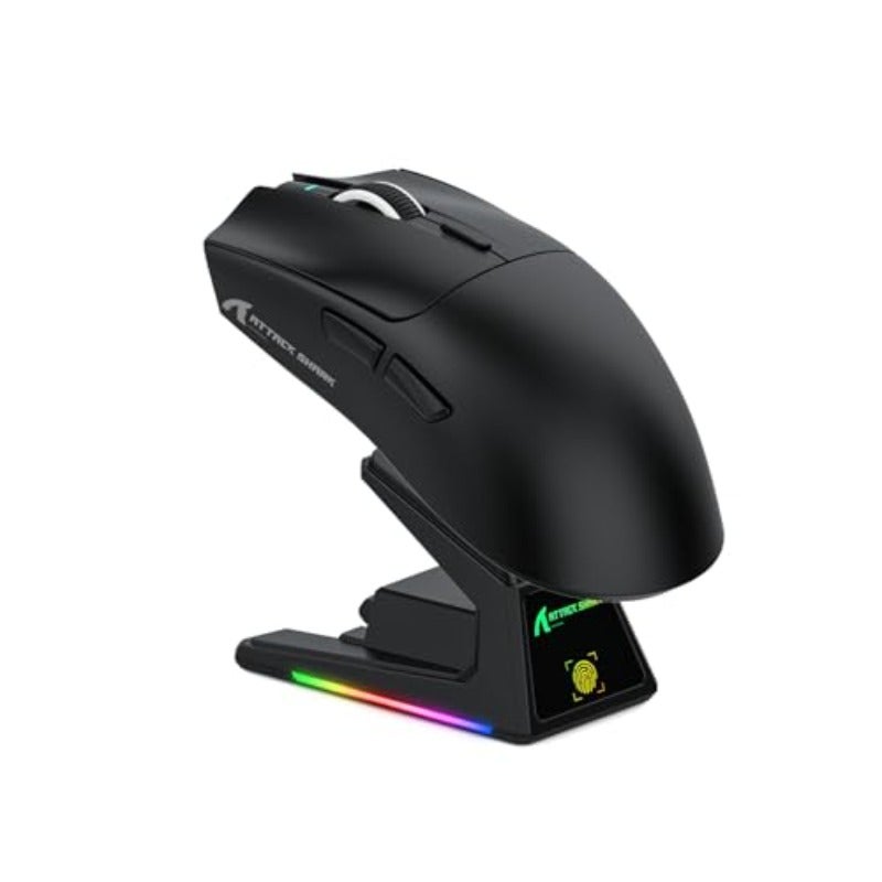 ATTACK SHARK X1 Gaming Mouse with Touchpad RGB Charging Dock PixArt PAW3395PRO Gaming Sensor BT 2.4G Wireless Wired Mouse 40000 DPI 53g Superlight Gamer Mice for Win11 Xbox PS Mac Black - Image 1