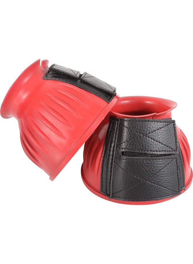 كاشيل حذاء كاشيل المطاطي ذو الجرس للحصان، مقاس كبير، أحمر - Image 1