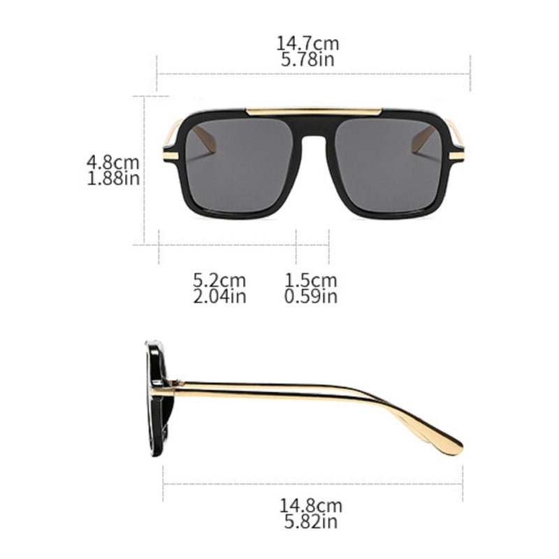Mincl Retro Square Sunglasses for Womens Mens Vintage Oversized Pilot Sun Glasses 70s 80s 90s Shades (gradient brown) - Image 4