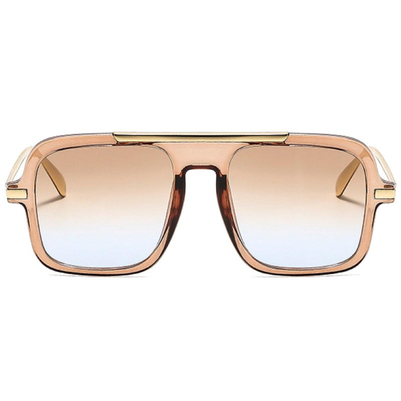 Mincl Retro Square Sunglasses for Womens Mens Vintage Oversized Pilot Sun Glasses 70s 80s 90s Shades (gradient brown) - Image 1