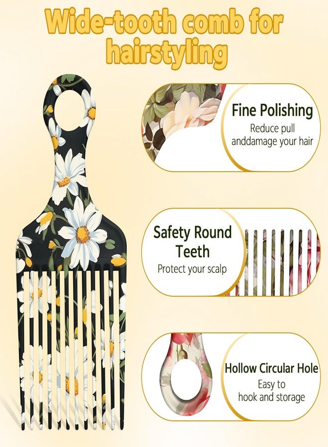 GABraden 2 Pcs Afro Pick Comb for Natural Curly Hair,Portable Styling Hair Pick for Travel,Anti-Static,Cute Afro Comb for Women Men and Girls (Pink-T7) - Image 3
