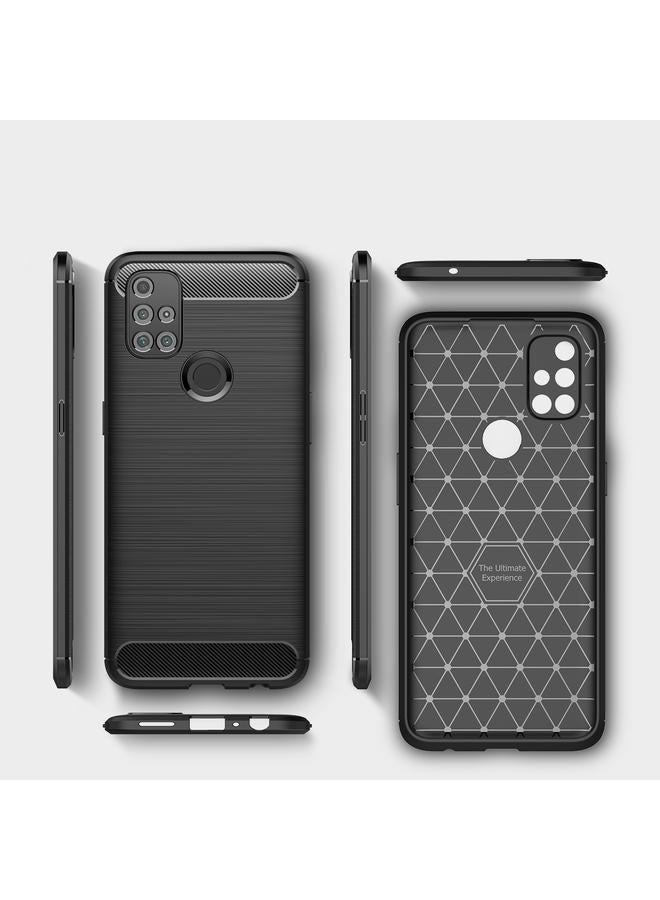 اس-توب جراب لهاتف OnePlus Nord N10 5G مصنوع من ألياف الكربون المصقولة TPU - Image 2