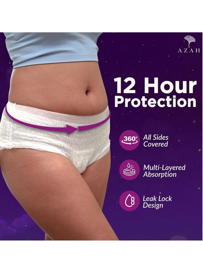 AZAH Period Panty for Girls (XL-XXL, 36-37 Inch) [Pack of 12] 12 Hrs Protection | 5x Super Absorbent Period Panties | Leak Proof Overnight Periods Panty For Women| Heavy Flow |Rash Free & Cottony Soft - Image 2