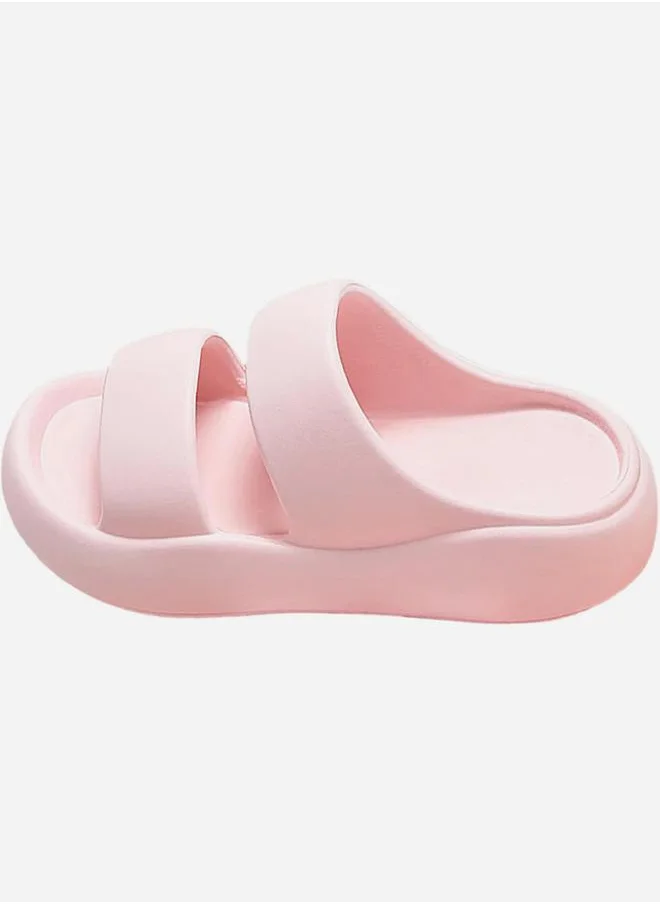 Sneak-a-Peek Double Strap Open Toe Slides by Styli