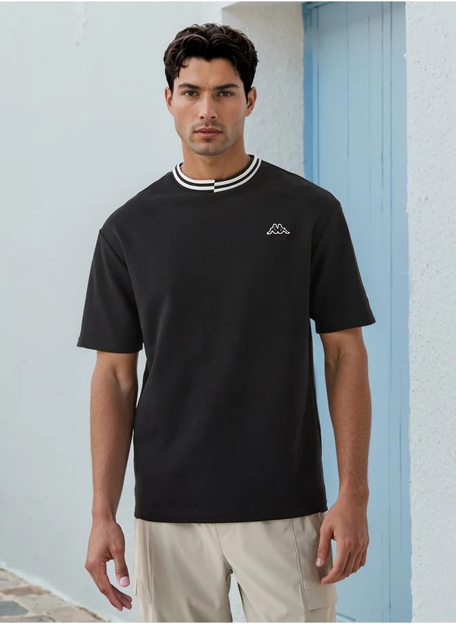 Kappa Kappa Logo Print T-shirt with Contrast Trim