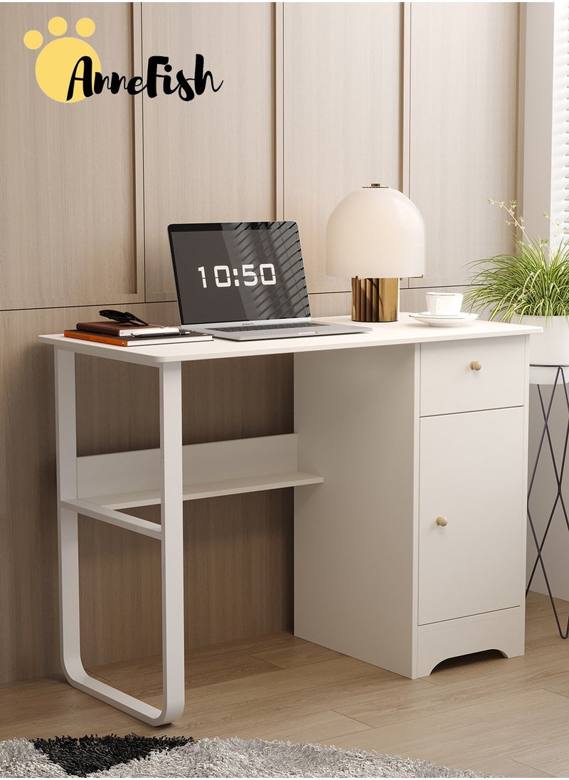 AnneFish - 100*50cm Office PC Table Laptop Desk Multifunction Computer Gaming Table Study Writing Desk Home Work Station With Storage Shelf And Drawers - Image 1