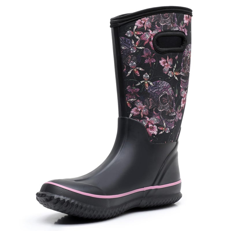 WTW Women's Rubber Rain Boots - Mid Calf Waterproof Insulated Neoprene Muck Boots Outdoor Hunting Barn Boots for Women - Image 1
