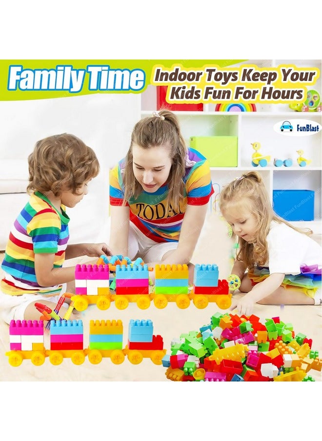 FunBlast FunBlast Toy Building Blocks - DIY Blocks with Wheel for Kids - Learning and Education Toys for Kids - 290+ Pcs (Multicolor) (290 pieces)  - Image 4