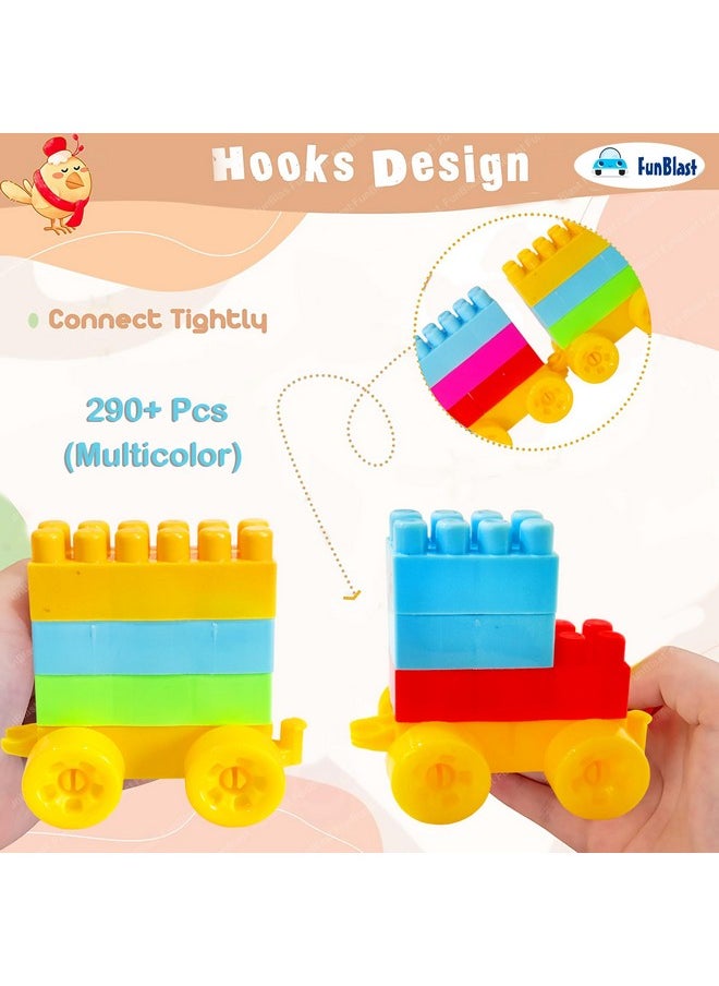 FunBlast FunBlast Toy Building Blocks - DIY Blocks with Wheel for Kids - Learning and Education Toys for Kids - 290+ Pcs (Multicolor) (290 pieces)  - Image 2
