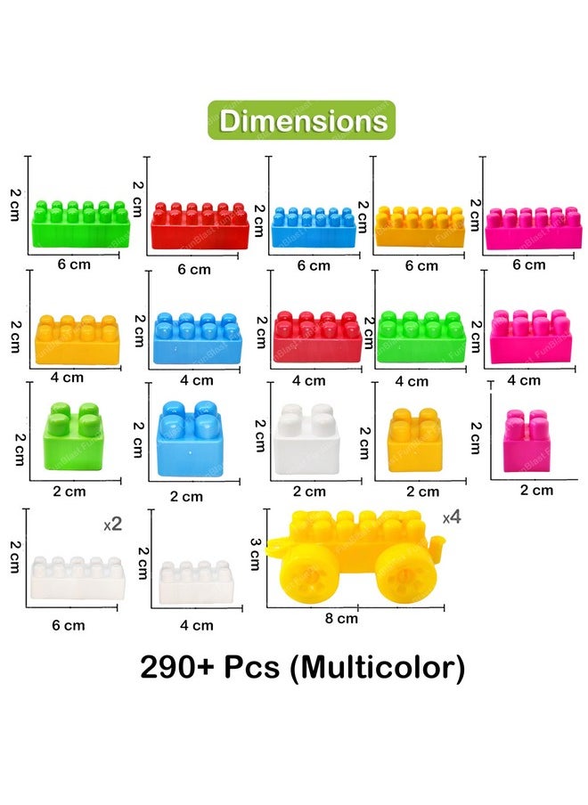 FunBlast FunBlast Toy Building Blocks - DIY Blocks with Wheel for Kids - Learning and Education Toys for Kids - 290+ Pcs (Multicolor) (290 pieces)  - Image 3