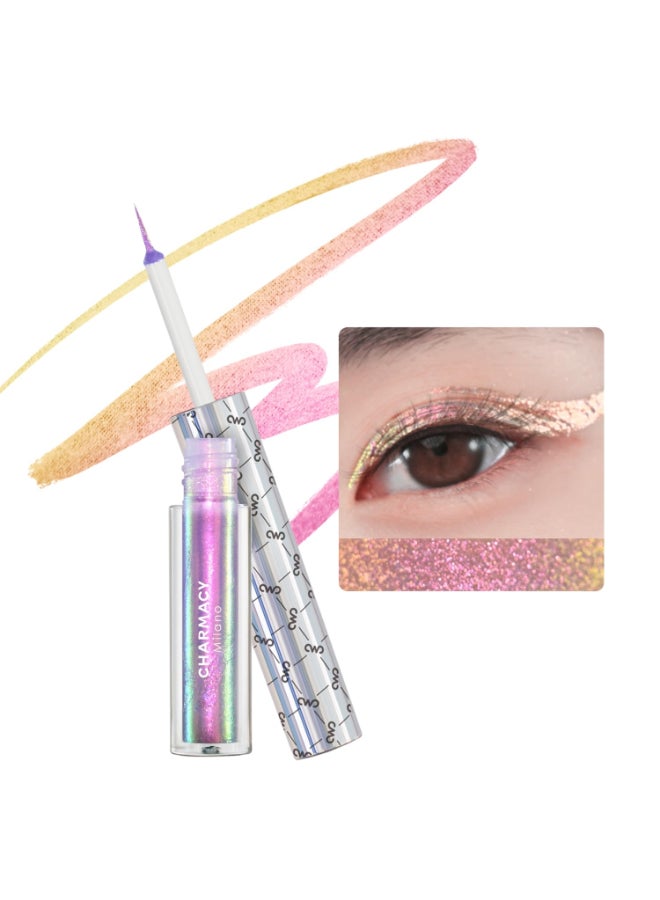 CHARMACY Chameleon Liquid Eyeliner Liquid Glitter Eyeliner Highly Pigmented Metallic MultiColor Shifting waterproof Eyeliner UltraFine Tip Longwearing Smudgeproof 306 - Image 2