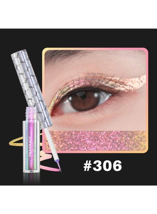 CHARMACY Chameleon Liquid Eyeliner Liquid Glitter Eyeliner Highly Pigmented Metallic MultiColor Shifting waterproof Eyeliner UltraFine Tip Longwearing Smudgeproof 306 - Image 4