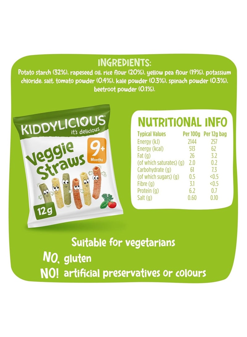 Kiddylicious Vegan Straws Delicious Snacks for Babies 9 Months and Up 4 Pack - Image 3