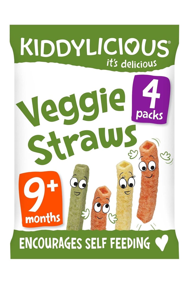 Kiddylicious Vegan Straws Delicious Snacks for Babies 9 Months and Up 4 Pack - Image 1