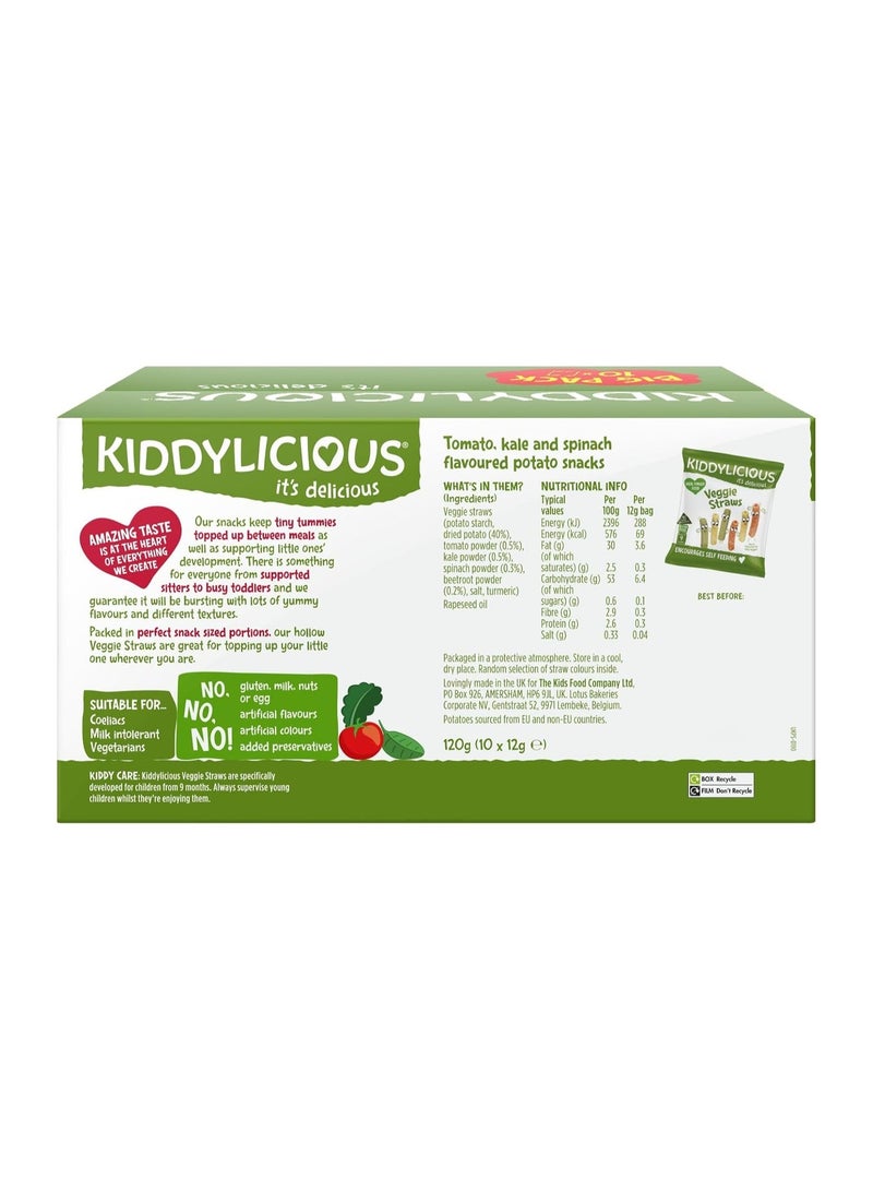 Kiddylicious Vegan Straws Delicious Snacks for Babies 9 Months and Up 4 Pack - Image 4