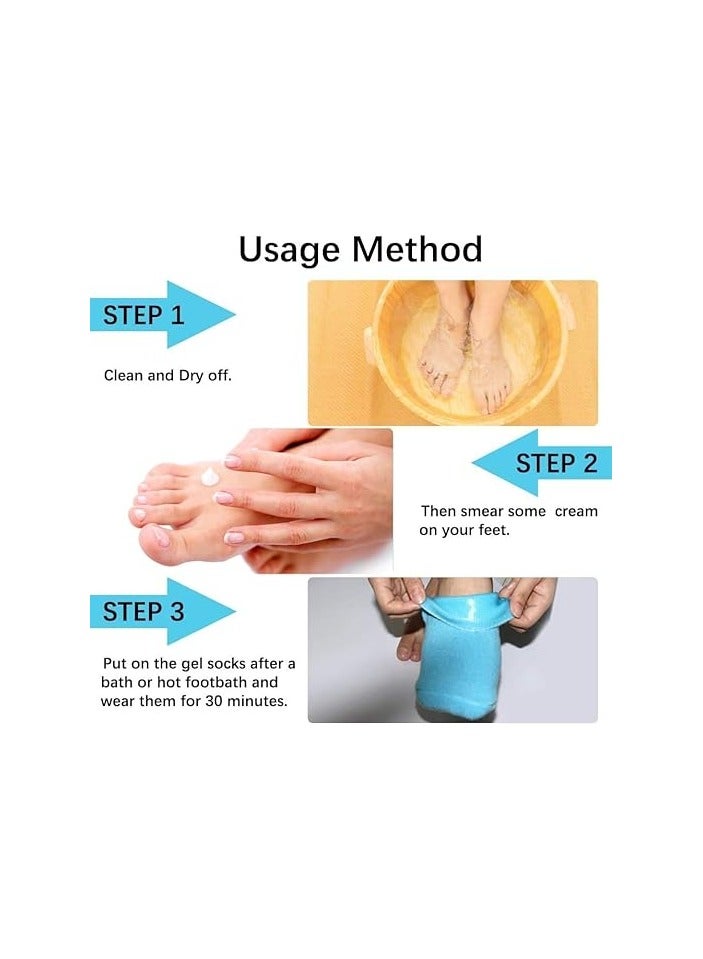 2 Cotton Spa Gel Syrup Moisturizes and Repairs Cracked Skin, Dry Foot Care and Cuticle and Foot Care 2 Pieces (Gray-Blue) - Image 2