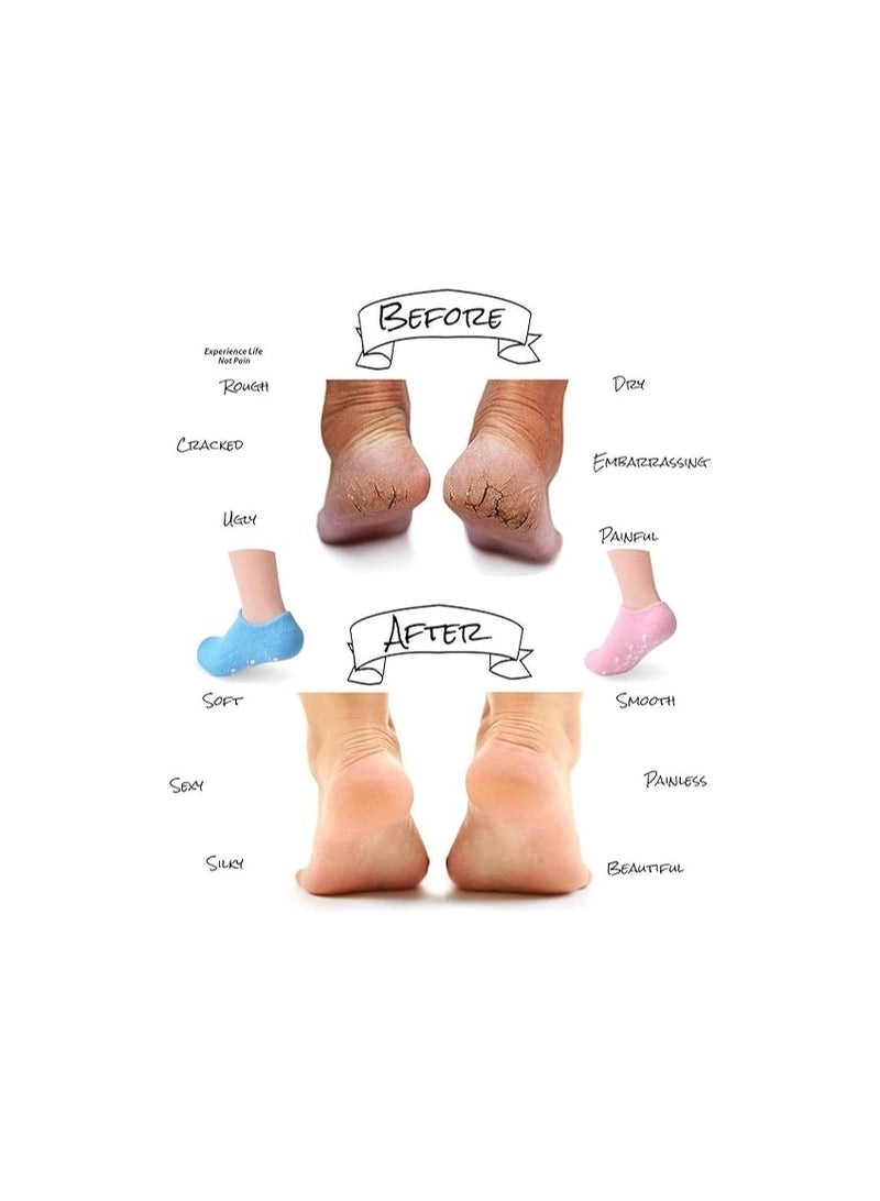 2 Cotton Spa Gel Syrup Moisturizes and Repairs Cracked Skin, Dry Foot Care and Cuticle and Foot Care 2 Pieces (Gray-Blue) - Image 3