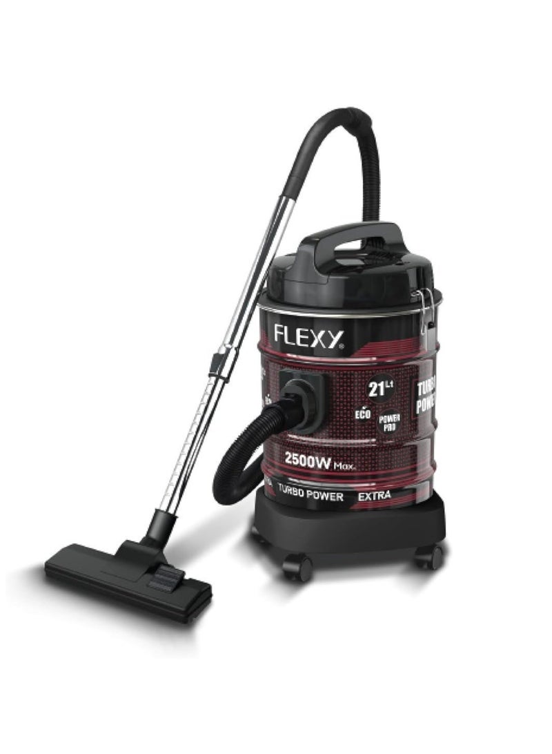FLEXY® 21L Canister Drum Vacuum Cleaner 2000W with Copper Motor, Turbo Power, Low Noise, 21L Capacity, Dust Indicator, Compact Design, Convenient Accessories - Image 1