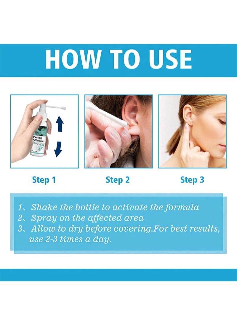SOUTH MOON Piercing Aftercare Spray For Ear，Prevention of infection，Relieve pain，Reduce swelling（30ml）  - Image 4