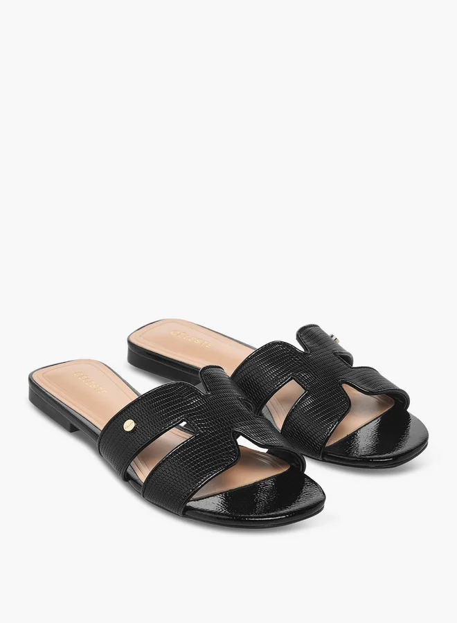 Celeste Women's Textured Slip-On Flat Sandals