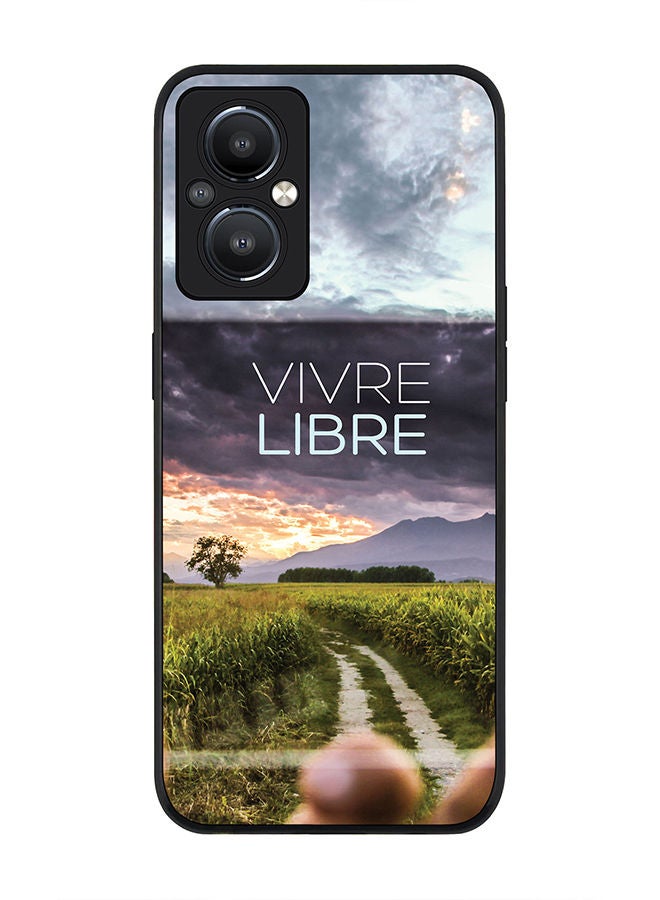 Stylizedd Rugged Black edge case for Reno8 Z 5G / Reno8 Lite 5G / Reno7 Z 5G Slim fit Soft Case Flexible Rubber Edges Anti Drop TPU Gel Thin Cover - Vivre Libre - Image 1