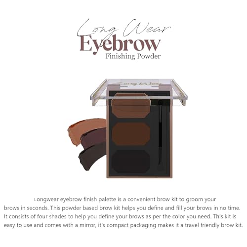 Adbeni 3 Eyebrow Cake Powder With Angled Eyebrow Brush, Natural finish, Applies evenly, Easily blendable, Dual-ended applicator, Long Lasting & Waterproof, Suit Every Skin Tone, Shade-03 - Image 4