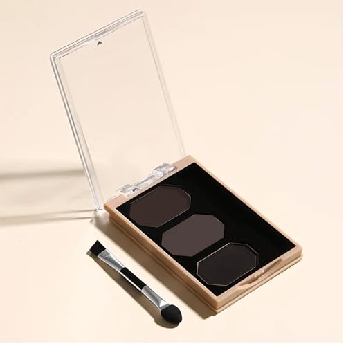Adbeni 3 Eyebrow Cake Powder With Angled Eyebrow Brush, Natural finish, Applies evenly, Easily blendable, Dual-ended applicator, Long Lasting & Waterproof, Suit Every Skin Tone, Shade-03 - Image 1