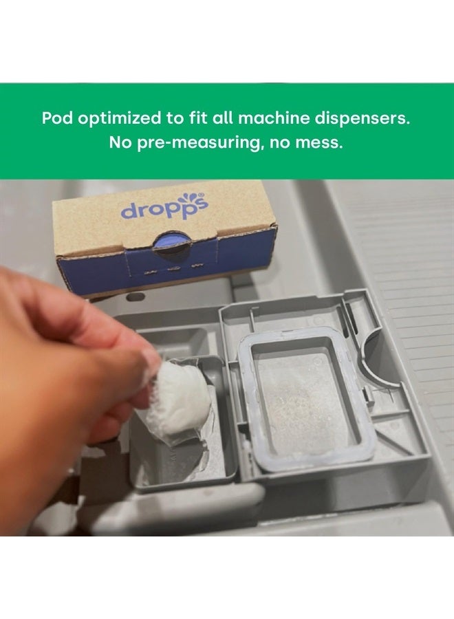 dropps Dropps Dishwasher Detergent Pods: Unscented | 64 Count | Cuts Grease & Fights Stuck On Food | For Sparkling Glassware & Dishes | Low Waste Packaging  - Image 4