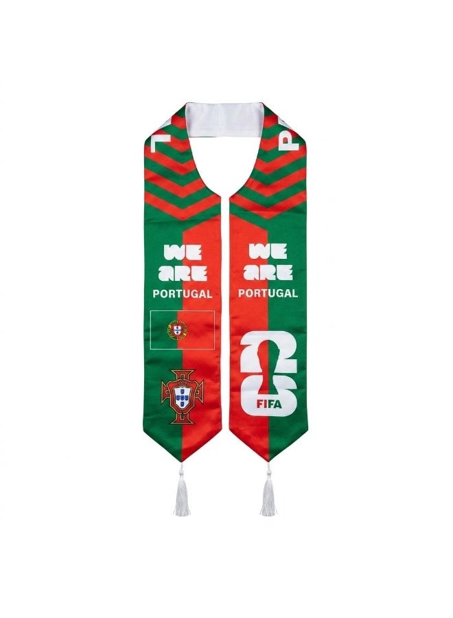 FIFA World Cup 2026 Portugal Supporter Scarf, Red and Green, with Tassels and National Emblem, - Image 1