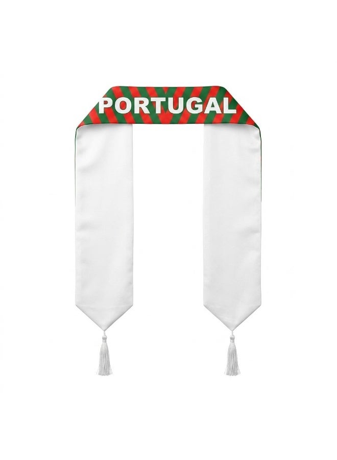 FIFA World Cup 2026 Portugal Supporter Scarf, Red and Green, with Tassels and National Emblem, - Image 2